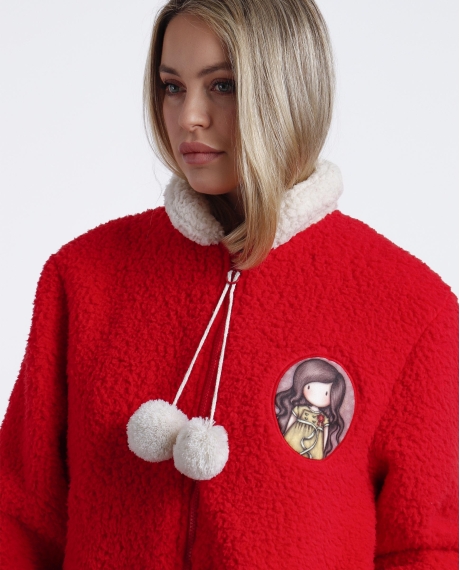 SANTORO GORJUSS Bata Manga Larga Calentita Undone para Mujer ROJO 2