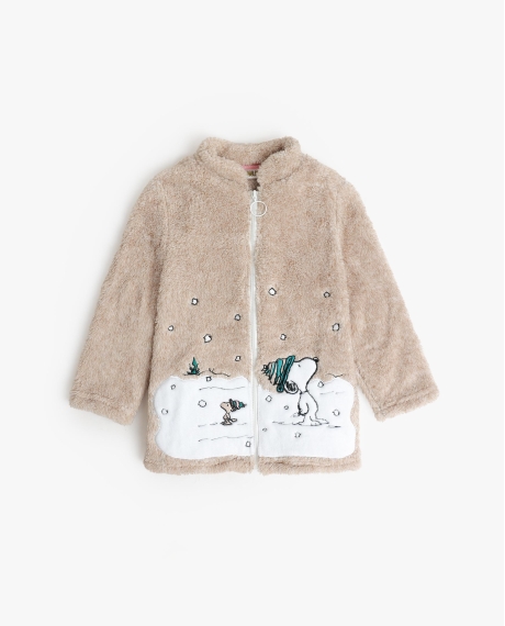 PEANUTS Bata Manga Larga Calentita Let It Snow para Niña BEIGE