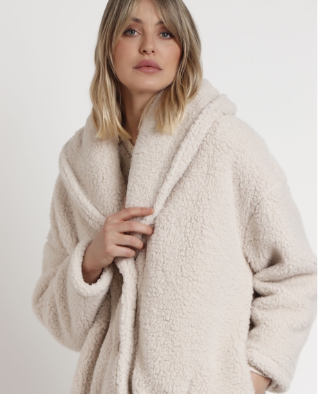 ADMAS CLASSIC Bata Manga Larga Calentita Relax Home para Mujer BEIGE 2
