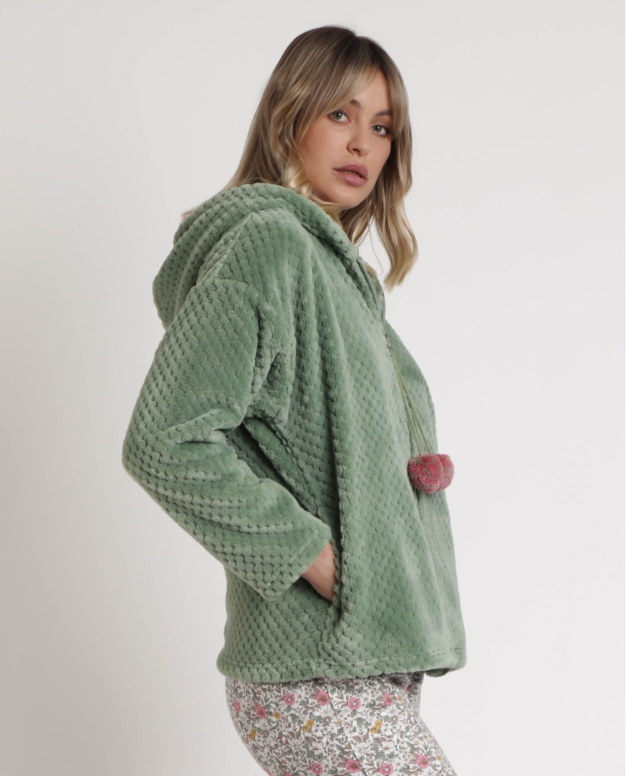 ADMAS Bata Manga Larga Calentita Art Is Life para Mujer VERDE HOJA