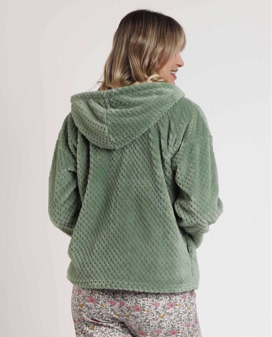 ADMAS Bata Manga Larga Calentita Art Is Life para Mujer VERDE HOJA