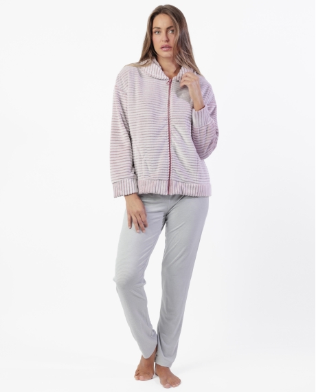 ADMAS CLASSIC Bata Manga Larga Calentita Magic Time para Mujer BURDEOS