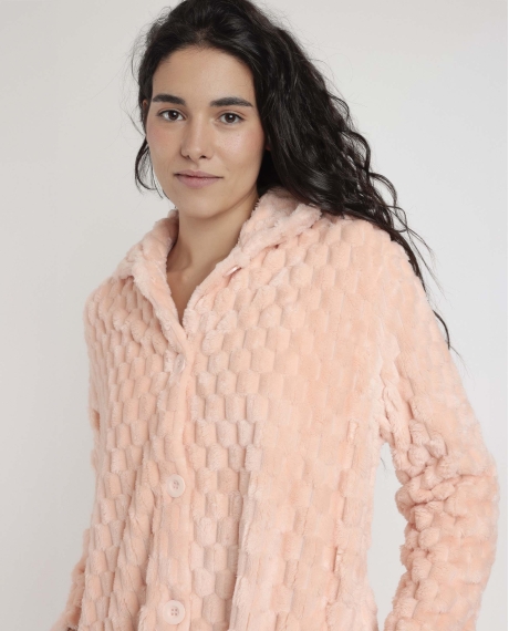 ADMAS CLASSIC Bata Manga Larga Calentita Soft Sleep para Mujer CORAL 2