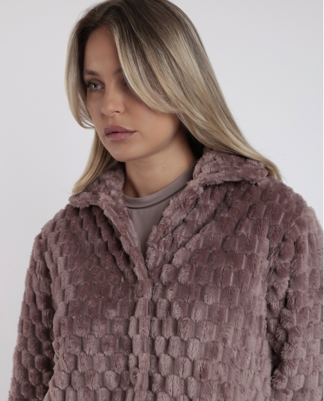 ADMAS CLASSIC Bata Manga Larga Calentita Soft Sleep para Mujer MOKA 2