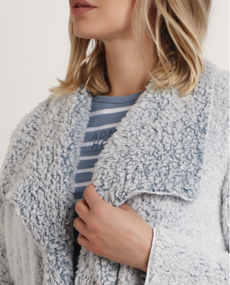 ADMAS HOME Bata Manga Larga Calentita Fluida para Mujer AZUL 2