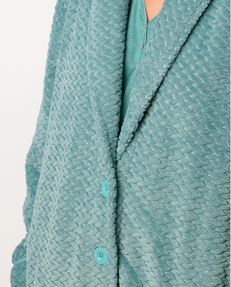 ADMAS CLASSIC Bata Manga Larga Calentita Soft Peacock para Mujer AQUA 2