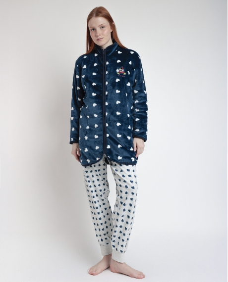 DISNEY Bata Manga Larga Calentita You Make Me Love para Mujer MARINO