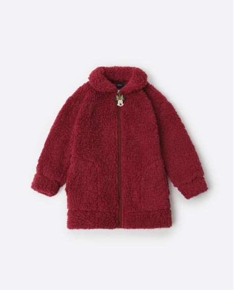 DISNEY Bata Manga Larga Calentita Minnie Mouse para Niña BURDEOS