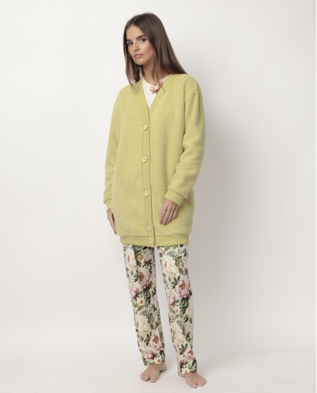 ADMAS GARDEN Bata Manga Larga Calentita Cretona para Mujer LIMA