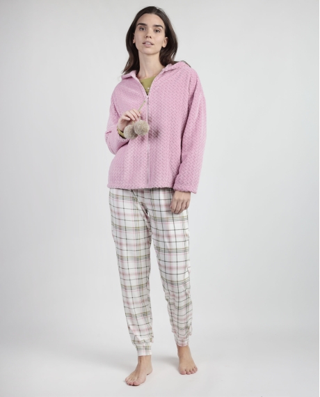 ADMAS Bata Manga Larga Calentita Smile Everyday para Mujer ROSA