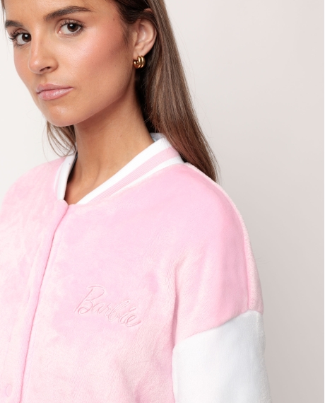 BARBIE Bata Manga Larga Calentita Dream Barbie para Mujer ROSA 2