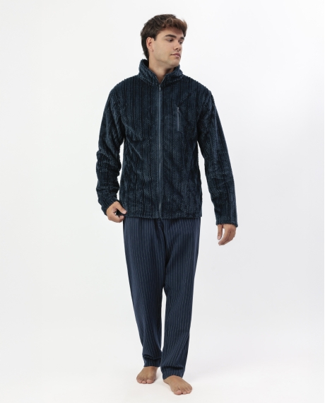 ADMAS CLASSIC Bata Manga Larga Calentita Cinnamon para Hombre MARINO