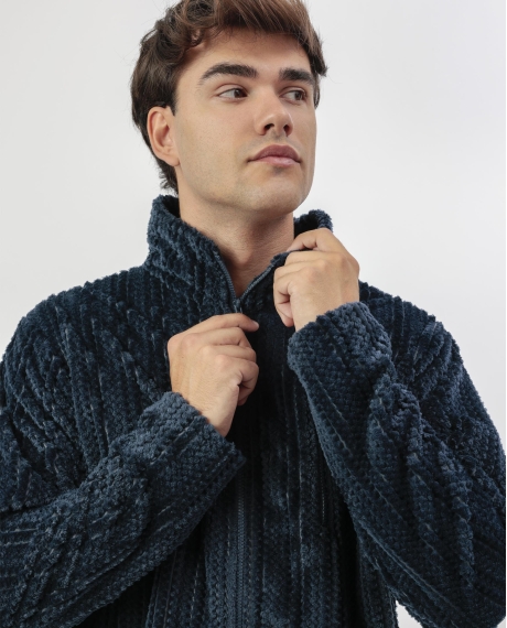 ADMAS CLASSIC Bata Manga Larga Calentita Cinnamon para Hombre MARINO 2