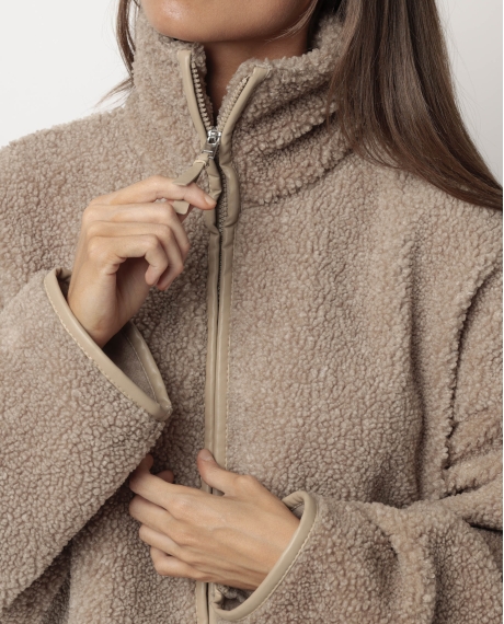 ADMAS CLASSIC Bata Manga Larga Calentita Sherpa Relax Home para Mujer CHOCOLATE 2