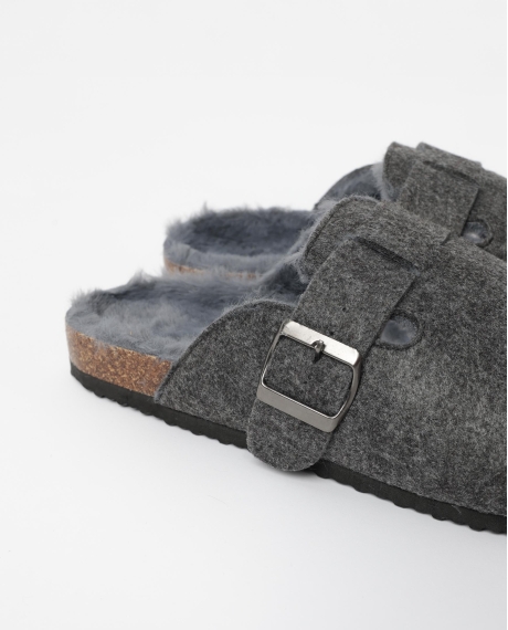 ADMAS Zapatillas De Estar Por Casa Zueco Fieltro Pelo para Hombre, (Caja 6 unidades) GRIS 2