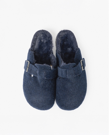 ADMAS Zapatillas De Estar Por Casa Zueco Fieltro Pelo para Hombre, (Caja 6 unidades) MARINO