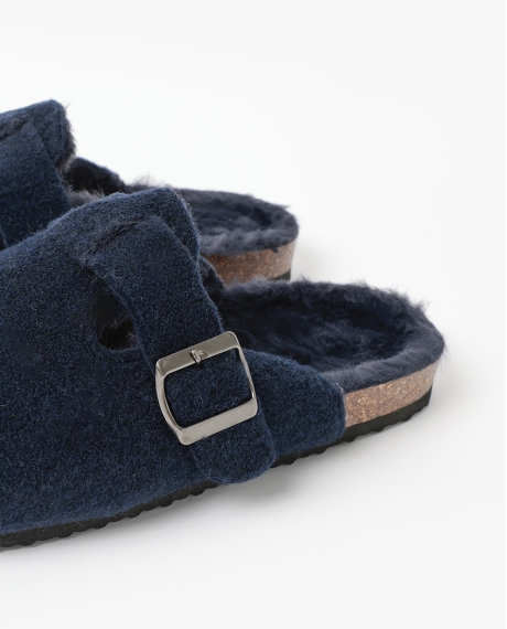 ADMAS Zapatillas De Estar Por Casa Zueco Fieltro Pelo para Hombre, (Caja 6 unidades) MARINO 2