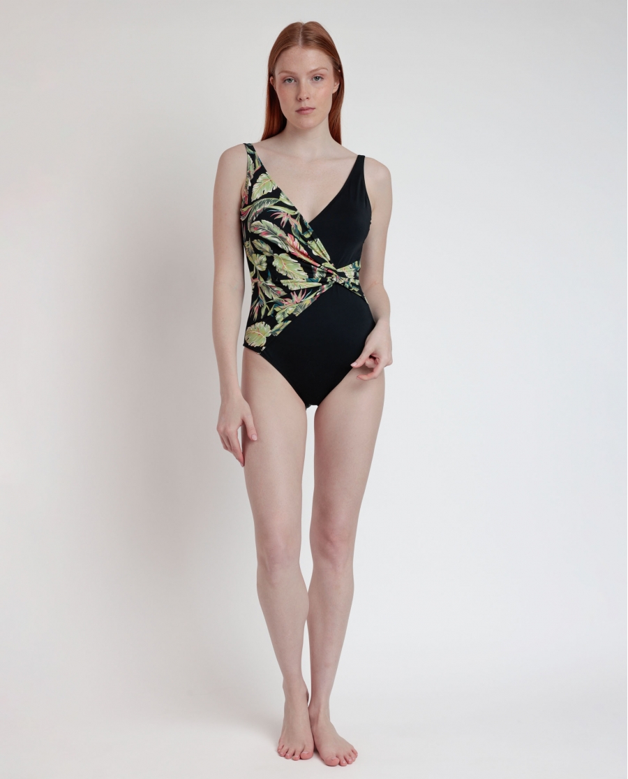 ADMAS Bañador Reductor Jungle Mare para Mujer NEGRO