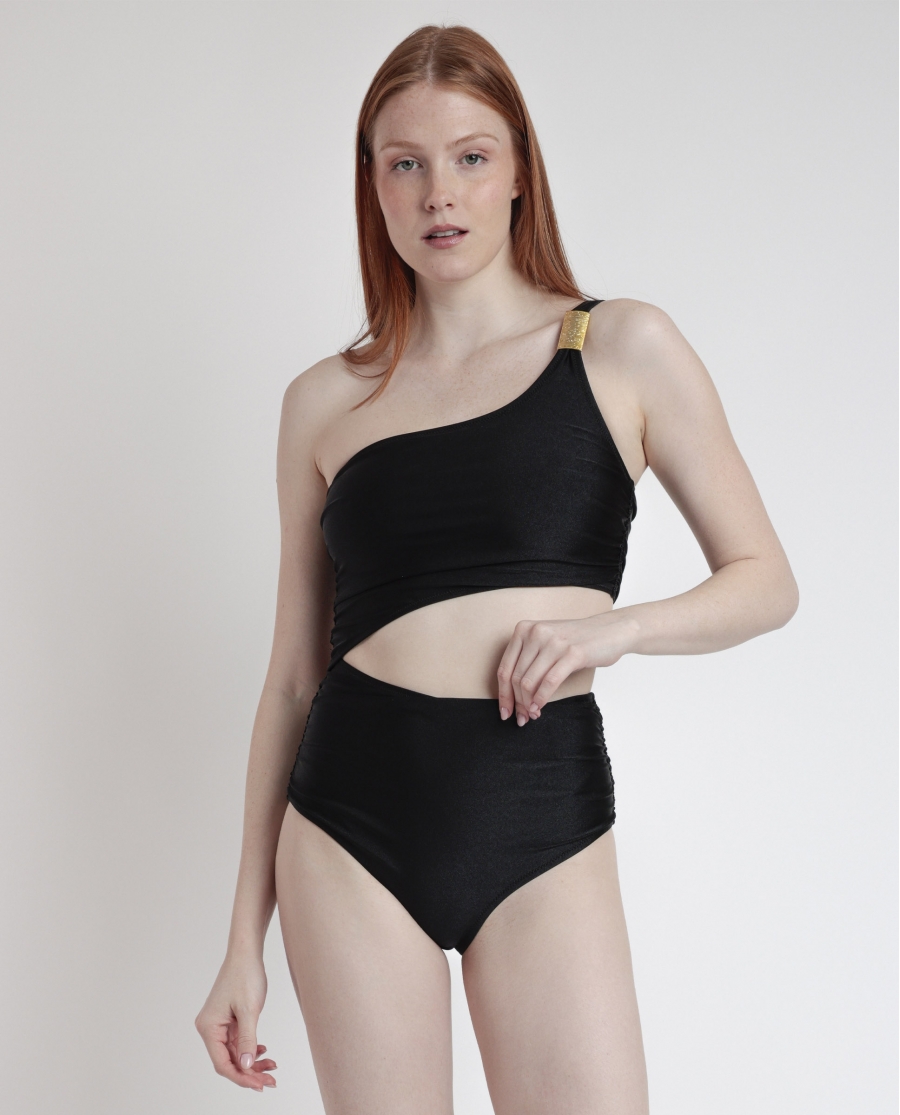 ADMAS Bañador Asimétrico Croisiere Swim para Mujer NEGRO