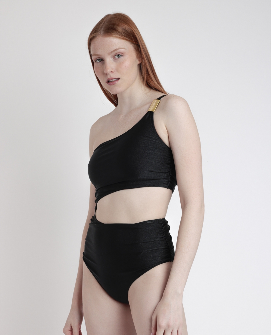 ADMAS Bañador Asimétrico Croisiere Swim para Mujer NEGRO