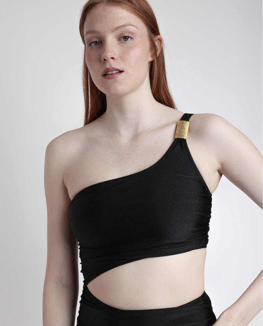 ADMAS Bañador Asimétrico Croisiere Swim para Mujer NEGRO