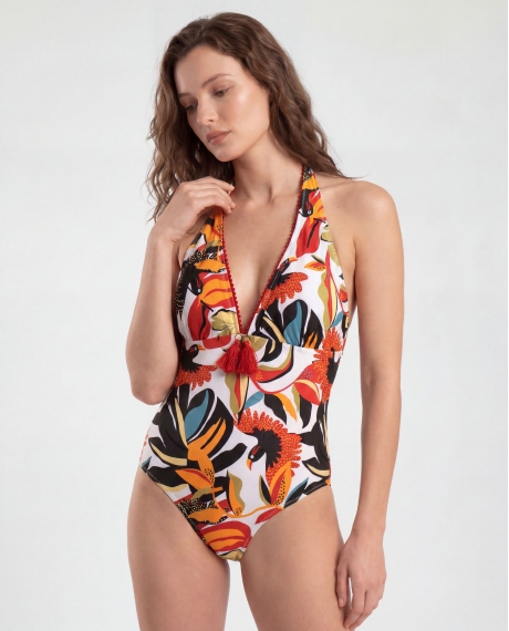 ADMAS Bañador Halter Multicolor Paradise para Mujer MULTICOLOR