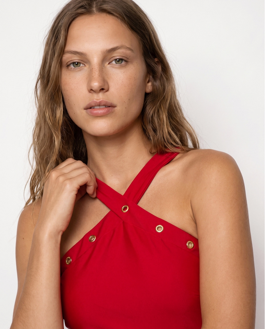 ADMAS Bañador Halter Venus Mare para Mujer ROJO