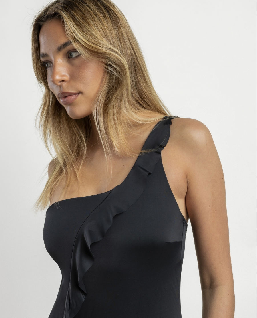 ADMAS Bañador Asimétrico Red Passion para Mujer NEGRO
