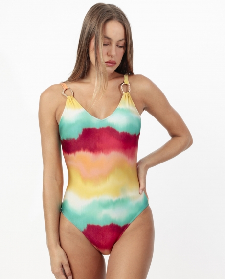 ADMAS Bañador Estampado Boreal para Mujer MULTICOLOR