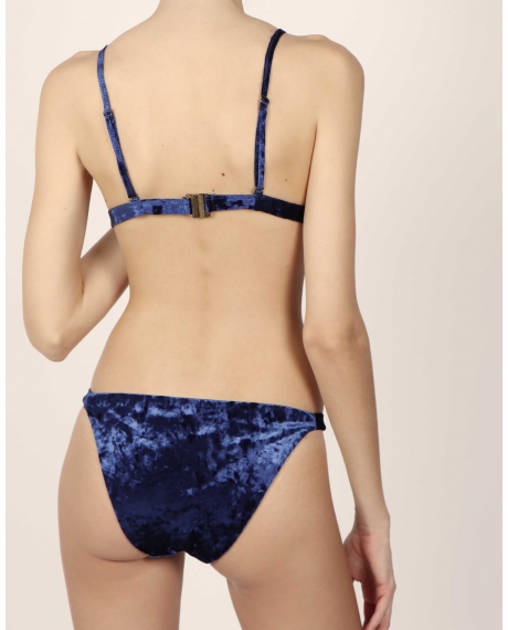 ADMAS Bikini Triangulo Copa Velvet para Mujer AZUL 2