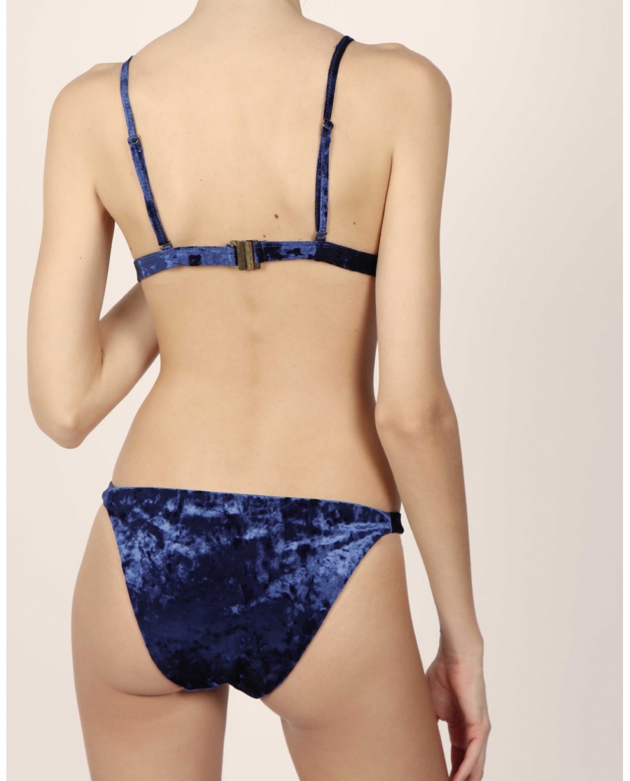 ADMAS Bikini Triangulo Copa Velvet para Mujer AZUL