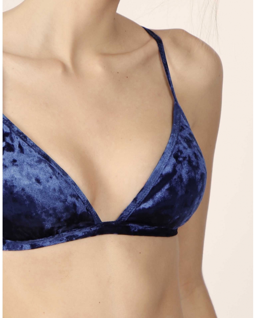 ADMAS Bikini Triangulo Copa Velvet para Mujer AZUL