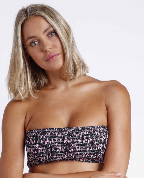 ADMAS Bikini Bandeau Punto Smock Liberty Night para Mujer NEGRO 2