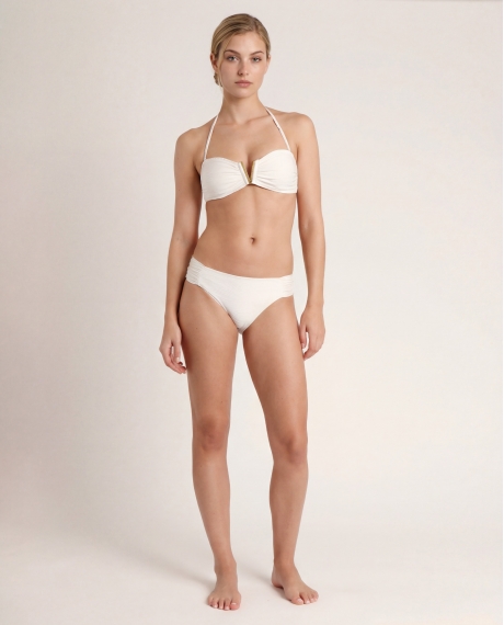 ADMAS Bikini Bandeau Waves para Mujer BLANCO
