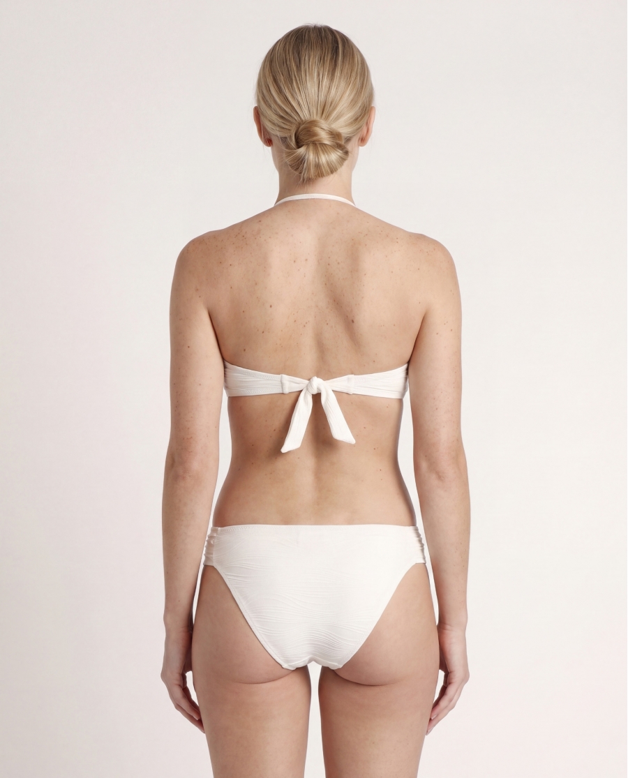 ADMAS Bikini Bandeau Waves para Mujer BLANCO