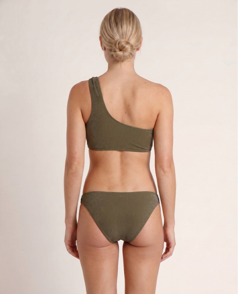 ADMAS Bikini Asimétrico Shiny Paradise para Mujer OLIVA