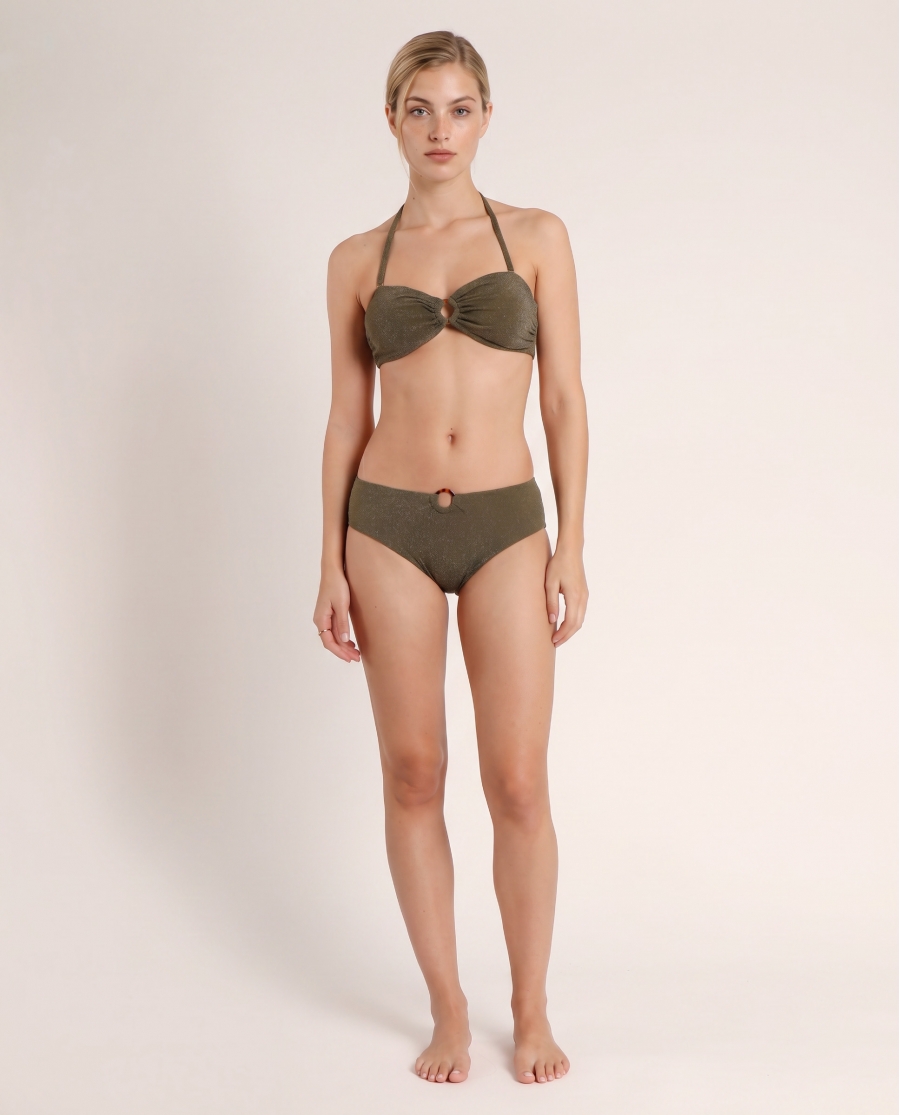 ADMAS Bikini Bandeau Shiny Paradise para Mujer OLIVA