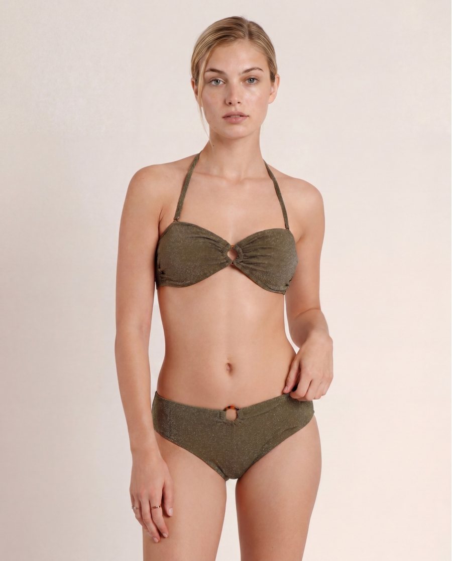 ADMAS Bikini Bandeau Shiny Paradise para Mujer OLIVA
