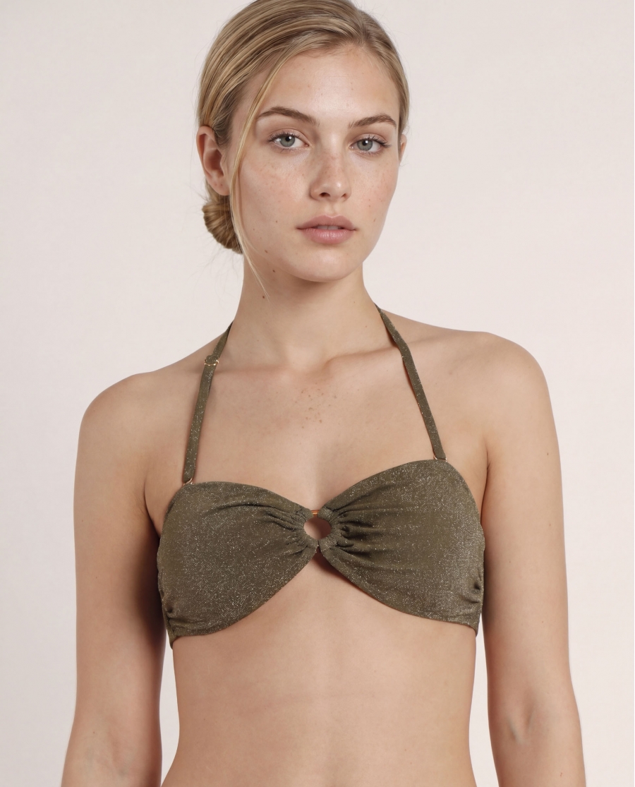 ADMAS Bikini Bandeau Shiny Paradise para Mujer OLIVA