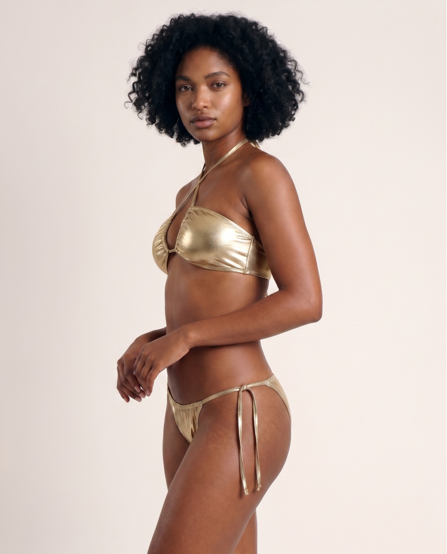 ADMAS Bikini Bandeau Multiposición Kim K para Mujer ORO