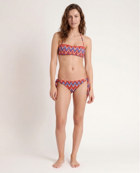 ADMAS Bikini Bandeau Ethnic Waves para Mujer NARANJA