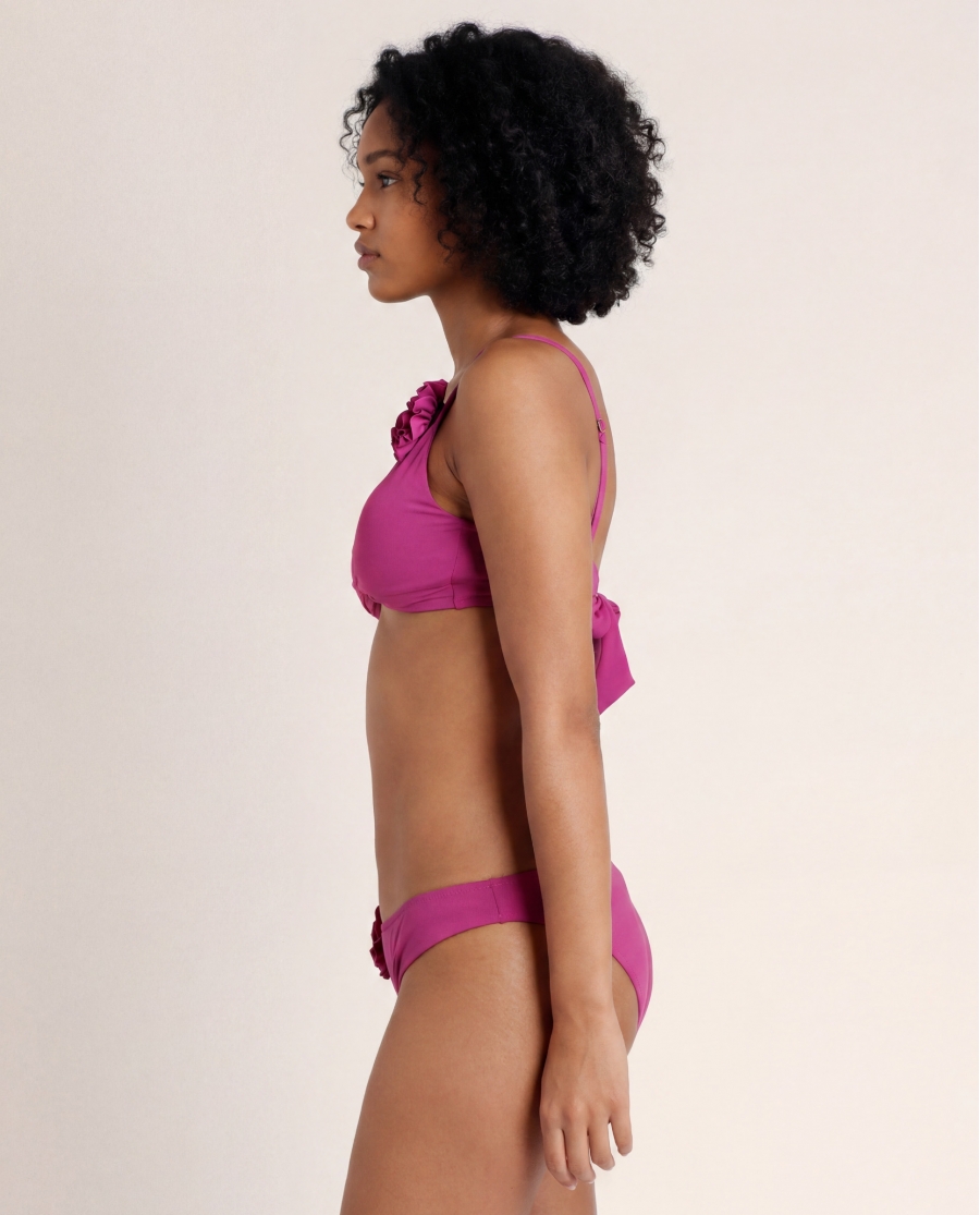 ADMAS Bikini Halter Drapeado Beach Style para Mujer BUGANVILLA