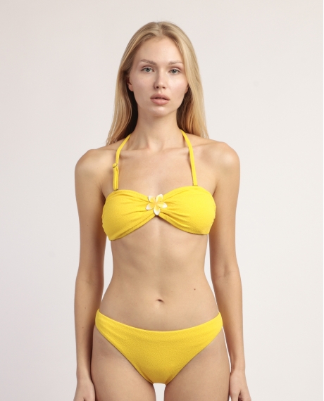 ADMAS Bikini Bandeau Hawaii para Mujer AMARILLO