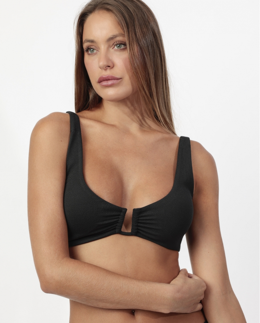 ADMAS Bikini Top Estructura para Mujer NEGRO