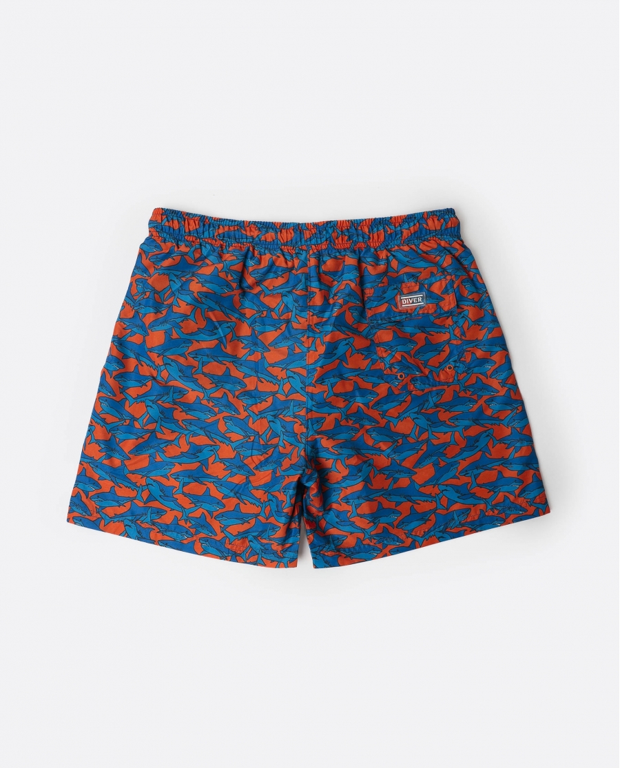 DIVER Bañador Sharks para Hombre NARANJA