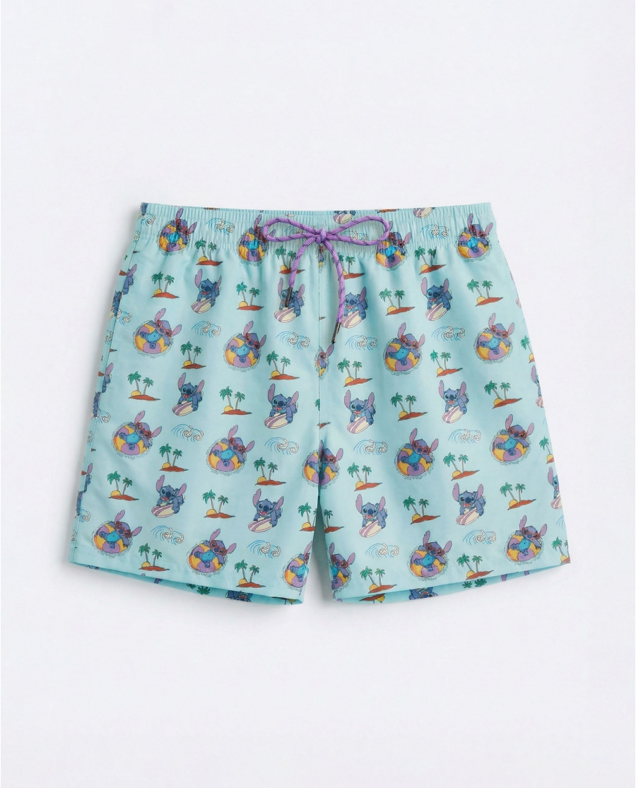 DISNEY Bañador Summer Stitch para Hombre AZUL