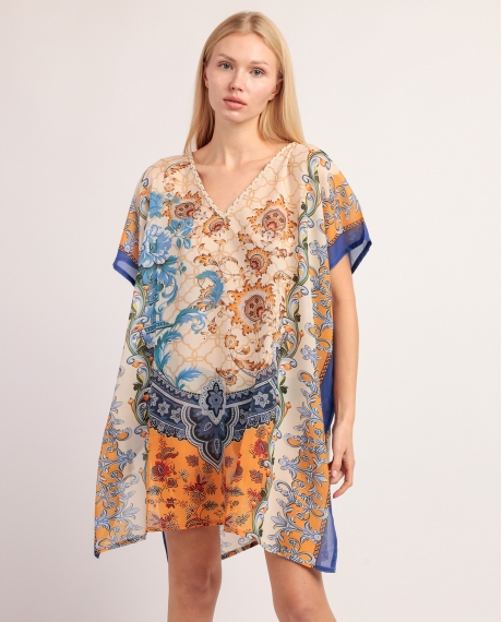 ADMAS Vestido Kaftan Manga Corta Valencia para Mujer MULTICOLOR