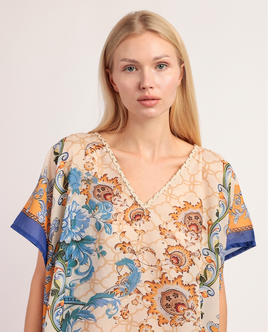 ADMAS Vestido Kaftan Manga Corta Valencia para Mujer MULTICOLOR