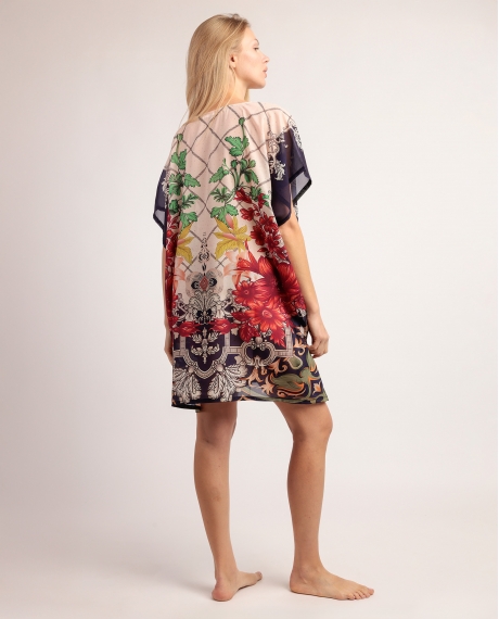ADMAS Vestido Kaftan Manga Corta Flowers para Mujer MULTICOLOR 2