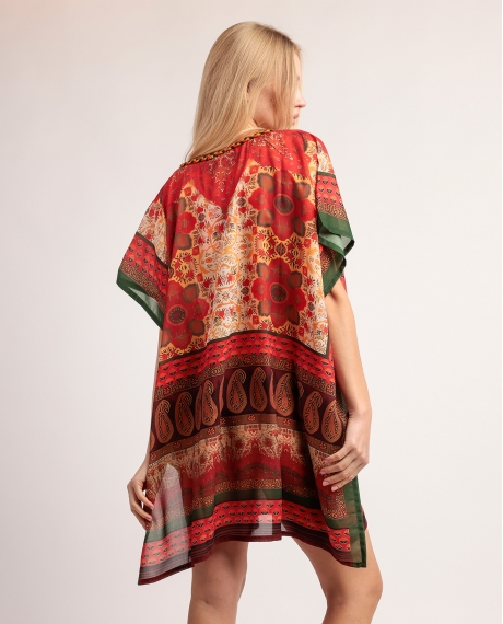 ADMAS Vestido Kaftan Manga Corta Mandala para Mujer MULTICOLOR 2